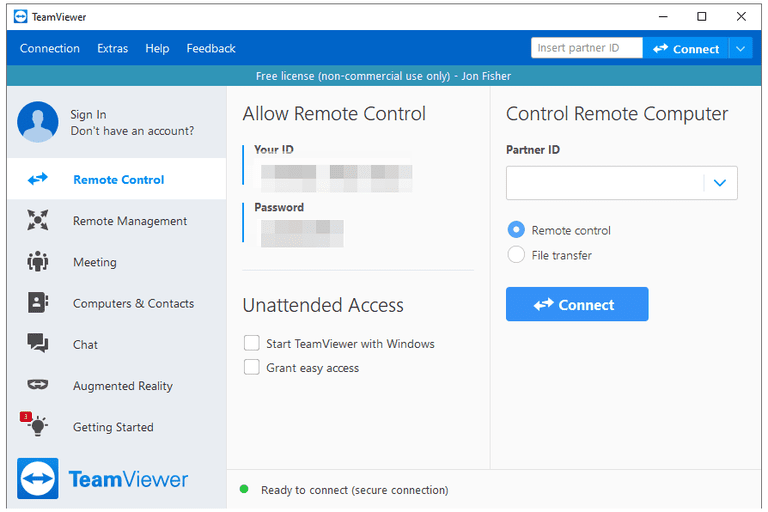 teamviewer windows 7 administrator access